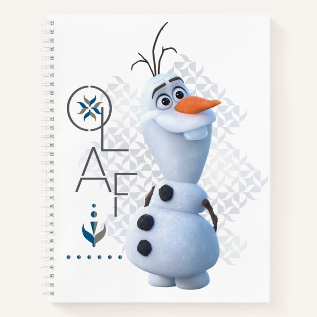 Carnet Congelé 2 : Olaf Avec Graphique De Nom Stylisé (Devant)