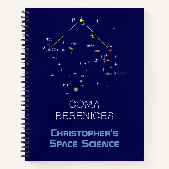 Carnet Constellation Coma Berenices de l'hémisphère Nord (Devant)