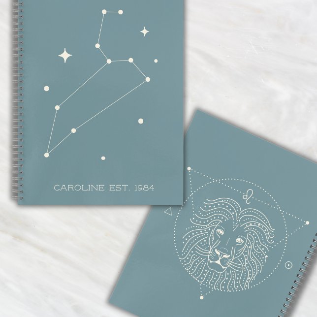 Carnet Constellation moderne Zodiac Leo Nom Année Vert (Créateur téléchargé)