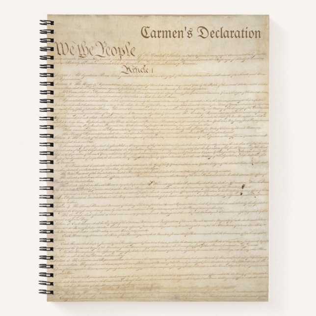 Carnet Constitution américaine (Devant)