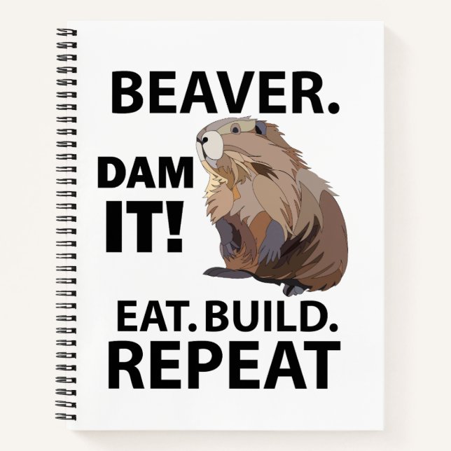 Carnet Construire à manger Répéter Funny Beaver Animal (Devant)