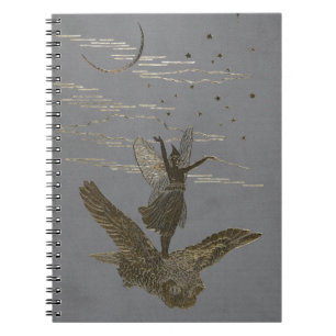 Carnet Conte de fées féerique gris d'imaginaire de