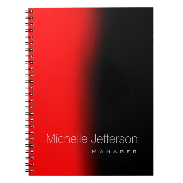 Carnet Contemporary Trendy Style Red Black Business (Devant)