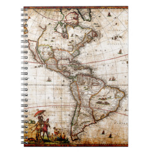 Carnet Continent américain carte ancienne