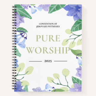 Carnet Convention JW 2025 pur culte bleu floral design