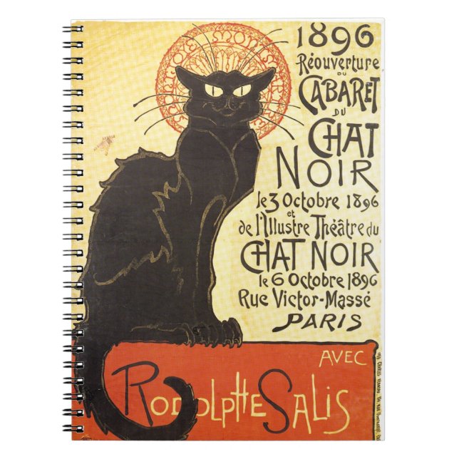 Carnet Conversation Noir - Chat noir (Devant)