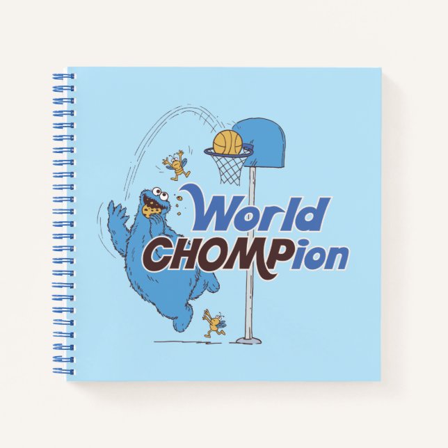 Carnet Cookie Monster | Tirer sur des cerceaux de basket- (Devant)