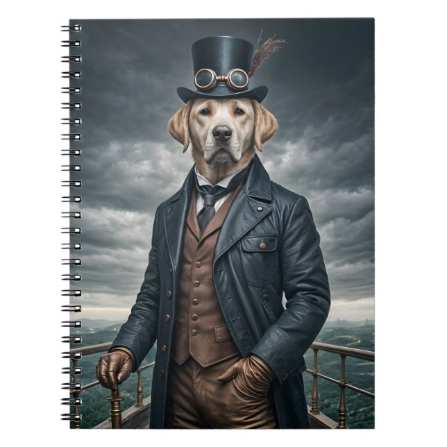 Carnet Cool Elégant Victorian Steampunk Labrador Chien Ar (Devant)