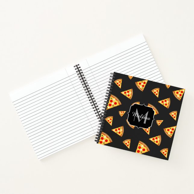 Carnet Cool et amusante pizza tranches motif Monogram (Intérieur)