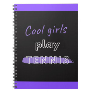 Carnet Cool Jouer Tennis Citation noir et violet