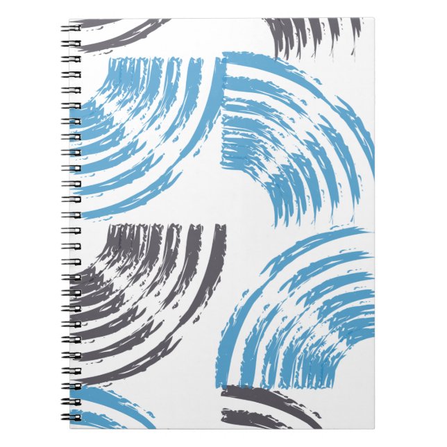 Carnet Cool, moderne, bleu abstrait tendance (Devant)