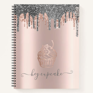 Carnet Cool Parties scintillant argent  Rose Gold Cupcake