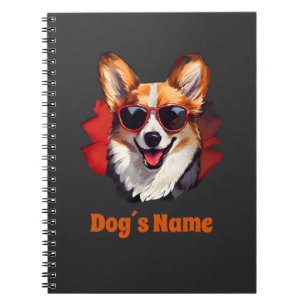 Carnet Cool Pembroke Welsh Corgi avec lunettes de soleil
