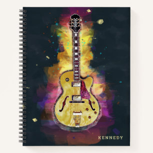 Carnet Cool personnalisé Funky Abstrait Guitare Art