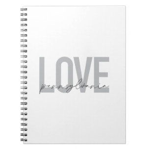 Carnet Cool, simple, modern design Love Pennsylvania