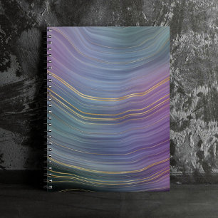 Carnet Cool Strata   Belle Agate bleu violet et or