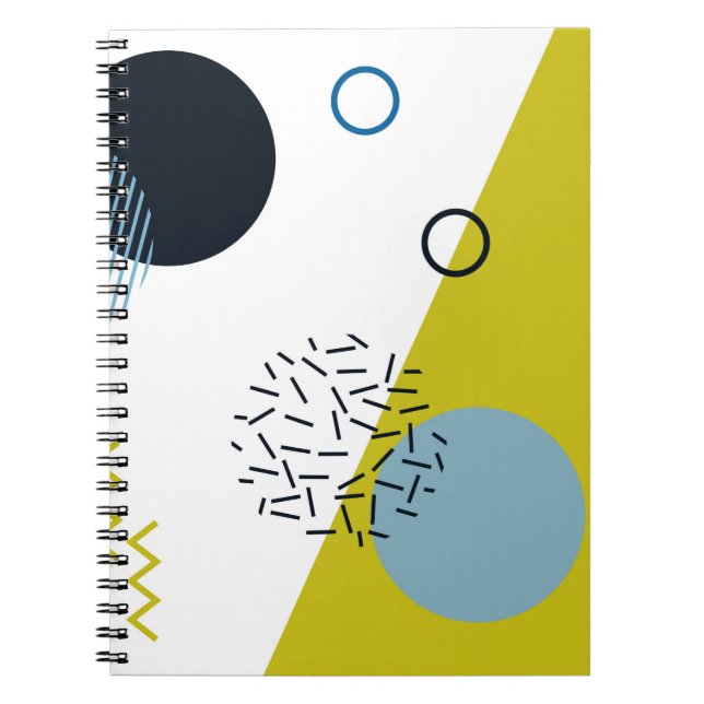 Carnet Cool, tendance, moderne, vert Memphis (Devant)