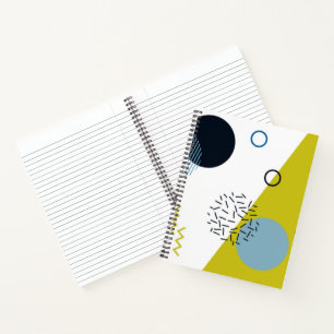 Carnet Cool, tendance, moderne, vert Memphis