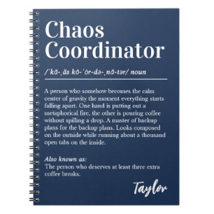 Carnet Coordonnateur de chaos Définition de dictionnaire 