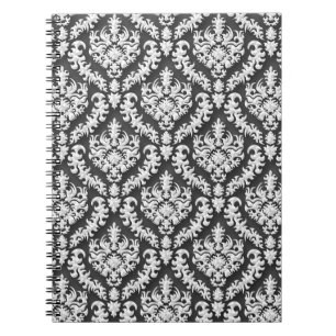 Carnet Copie de damassé dans le gris - magnifique !