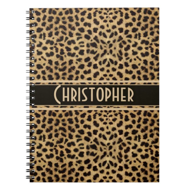 Carnet Copie de peau de tache de léopard personnalisée (Devant)