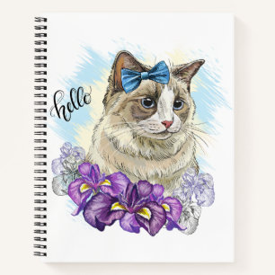 Carnet Copie d'un dessin à la main d'un chat mignon drôle
