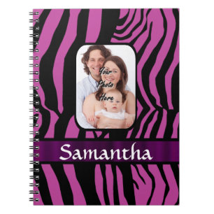 Carnet Copie fuchsia et noire de zèbre