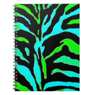 Carnet Copie verte et bleue abstraite 2 de zèbre