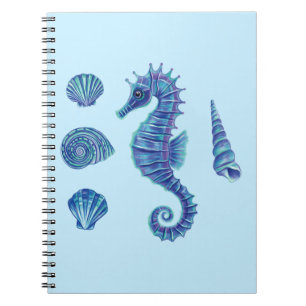 Carnet Coques de mer et de mer (bleu et turquoise)