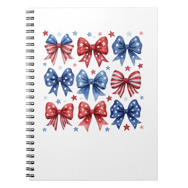 Carnet Coquette American Flag Coquette Bow 4 juillet (Devant)