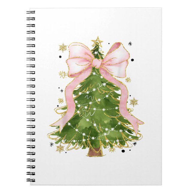 Carnet Coquette Bow Christmas Tree Vacances Fille tenue W (Devant)