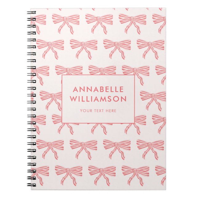 Carnet Coquette Bow Rose (Devant)