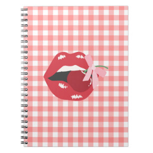 Carnet Coquette cerise rouge lèvres