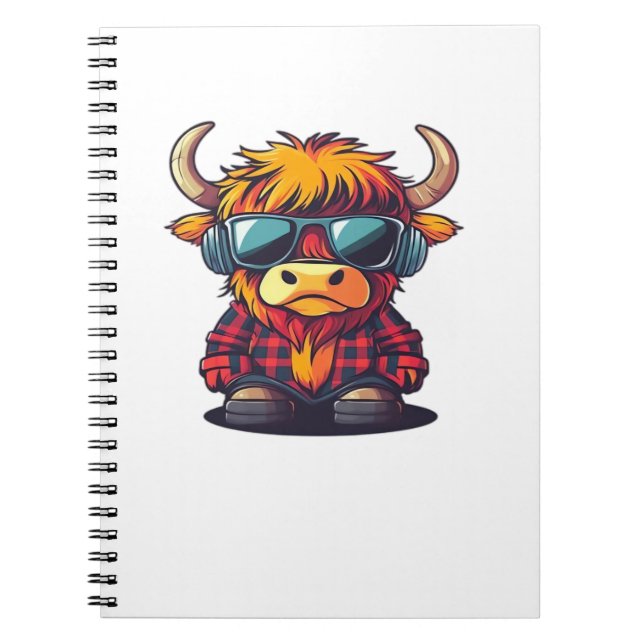 Carnet Coquette Highland Cow Bubblegum Tshirt Design, Hol (Devant)