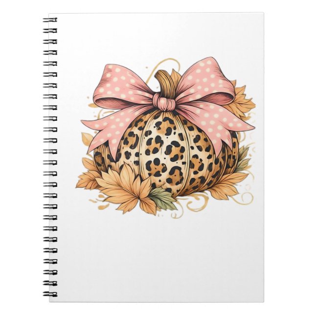 Carnet Coquette Leopard Citrouille avec cou rose - Glam F (Devant)