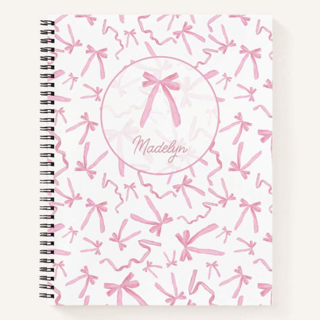 Carnet Coquette rose pâle motif personnalisé (Devant)