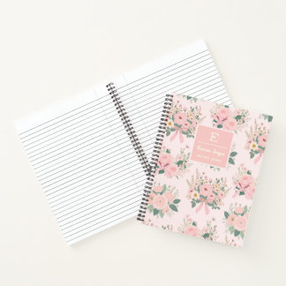 Carnet Coquette rose vintage Floral Vaches Fleur esthétiq