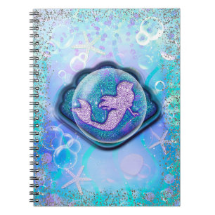 Carnet Coquillage adapté à une Sirène Filles Paillettes M