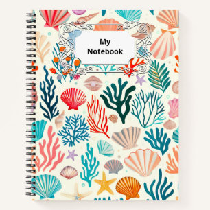 Carnet Coquillage de corail d'été tropical coloré