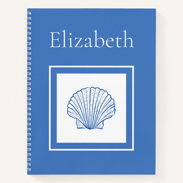 Carnet Coquille de pétoncle bleu et blanc côtier (Devant)