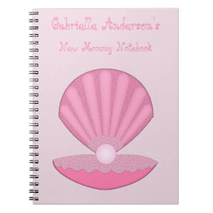 Carnet Coquille d'huîtres de bébé rose et Pearl Nouvelle 