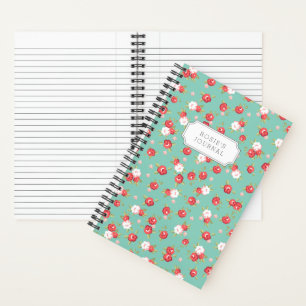 Carnet Corail et Aqua Dainty Floral Print