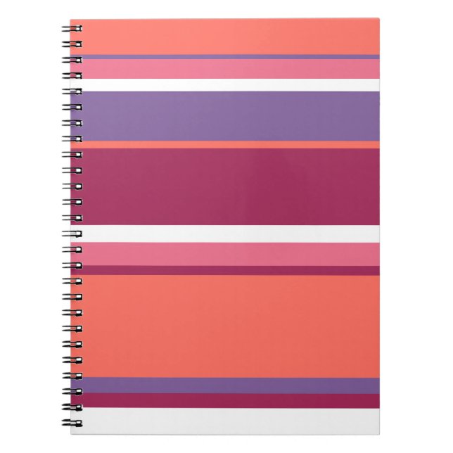 Carnet Corail vivant, rouge et violet (Devant)