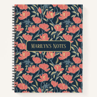 Carnet Coral Breeze Floral Personnalisé