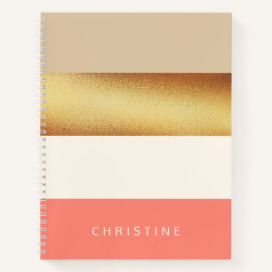 Carnet Coral & Gold Chic Grilles larges