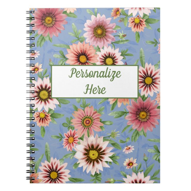 Carnet Coral Rose Daisy Floral (Devant)