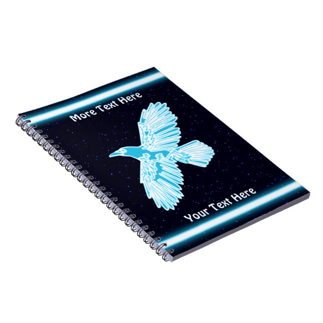Carnet Corbeau bleu sur étoiles (Côté Droit)