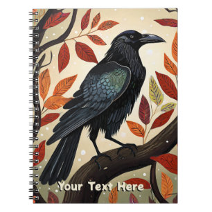 Carnet Corbeau coloré perché dans un arbre