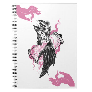 Carnet Corbeau d'Halloween avec Lotus Hands Art Spiral No