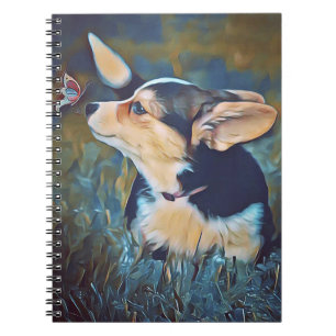 Carnet Corgi avec le papillon